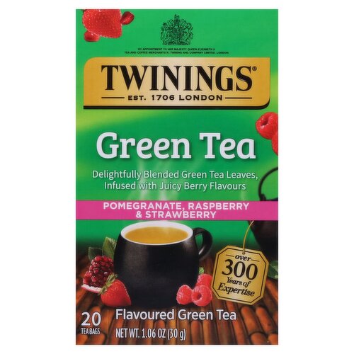 Twinings of London Pomegranate, Raspberry & Strawberry Green Tea Bags, 20 count, 1.06 oz