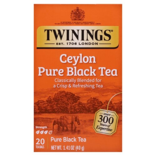 Twinings Ceylon Pure Black Tea Bags, 20 count, 1.41 oz