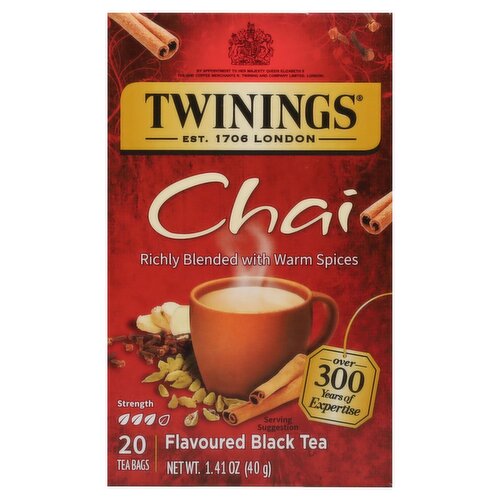 Twinings Chai Flavoured Black Tea Bags, 20 count, 1.41 oz