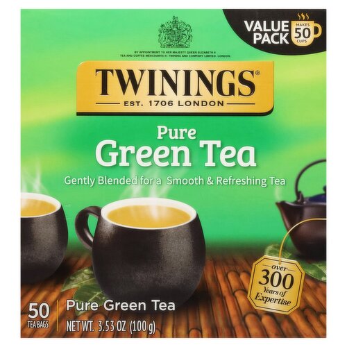 Twinings Pure Green Tea Bags Value Pack, 50 count, 3.53 oz