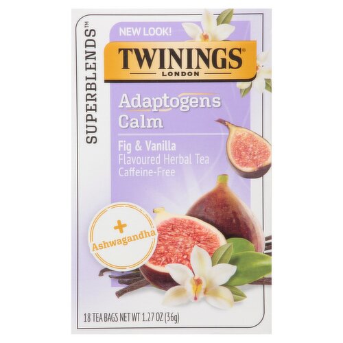 Twinings of London Superblends Fig & Vanilla Flavoured Herbal Tea Bags, 18 count, 1.27 oz