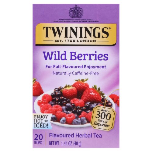 Twinings Wild Berries Flavoured Herbal Tea Bags, 20 count, 1.41 oz