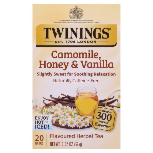 Twinings Camomile Honey & Vanilla Flavoured Herbal Tea Bags, 20 count, 1.13 oz