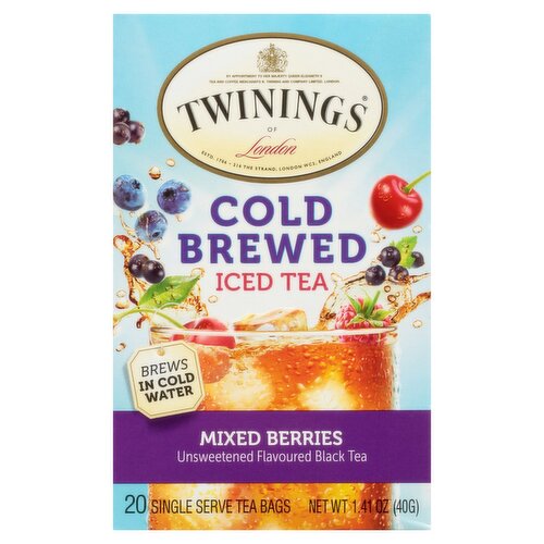 Twinings of London Mixed Berries Cold Brewed Iced Tea Bags, 20 count, 1.41 oz