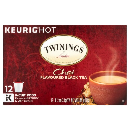Twinings of London Chai Flavoured Black Tea, 0.12 oz, 12 count