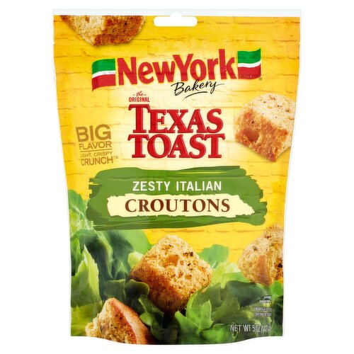 New York Bakery The Original Texas Toast Zesty Italian Croutons, 5 oz