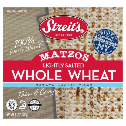 Streit's Whole Wheat Matzo- Lightly Salted, 11 oz