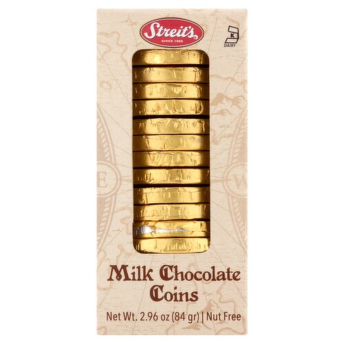 Streit's Nut Free Milk Chocolate Coins, 2.96 oz