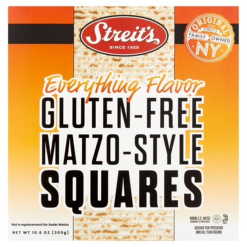 Streit's Everything Flavor Gluten-Free Matzo-Style Squares, 10.6 oz