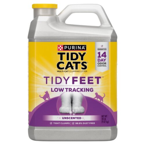 Purina Tidy Cats Tidy Feet Low Tracking Unscented Multi-Cat Clumping Litter, 20 lb