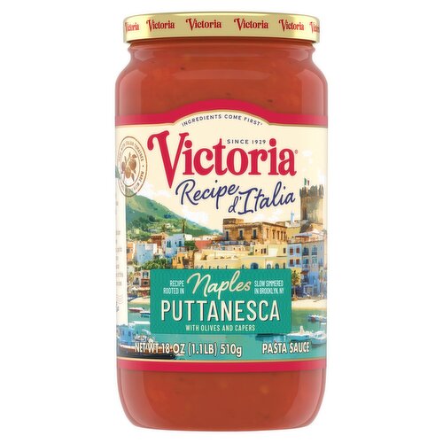 Victoria Naples Puttanesca with Olives and Capers Pasta Sauce, 18 oz