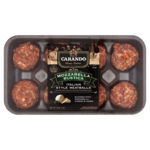 Carando Mozzarella Rustica Italian Style Meatballs, 16 oz