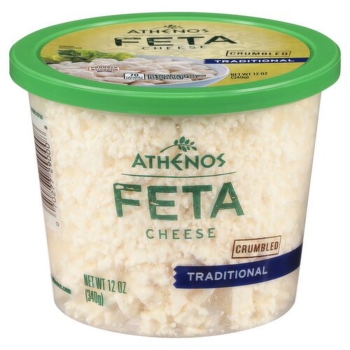 Athenos Crumbled Traditional Feta Cheese, 12 oz