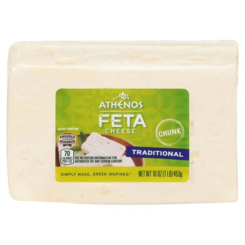 Athenos Chunk Traditional Feta Cheese, 16 oz