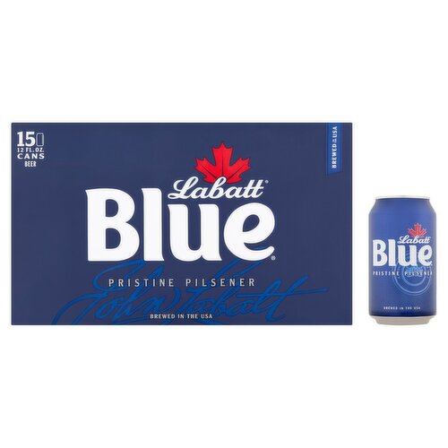 Labatt Blue Pristine Pilsener Beer, 12 fl oz, 15 count
