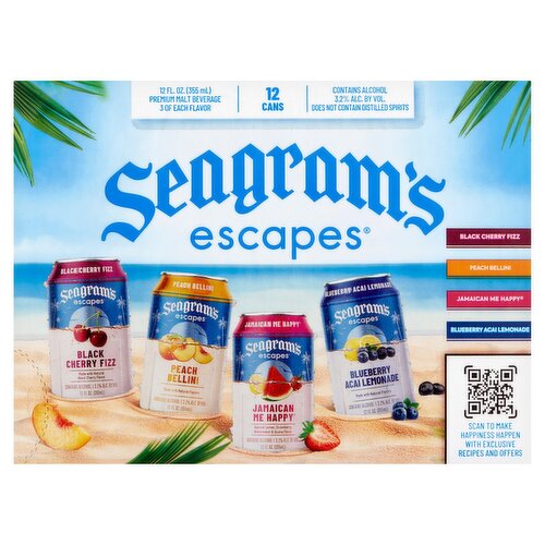 Seagram's Escapes Premium Malt Beverage, 12 count, 12 fl oz