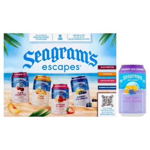 Seagram's Escapes Premium Malt Beverage, 12 count, 12 fl oz