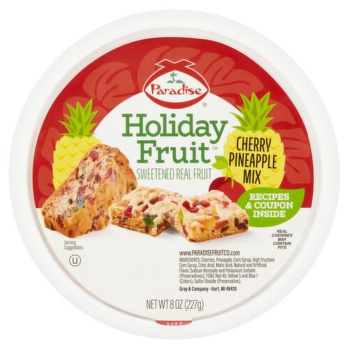 Paradise Holiday Fruit Cherry Pineapple Mix, 8 oz