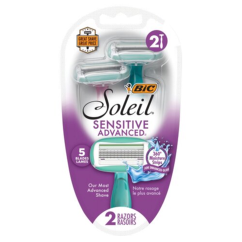 BiC Soleil Sensitive Advanced Razors, 2 count