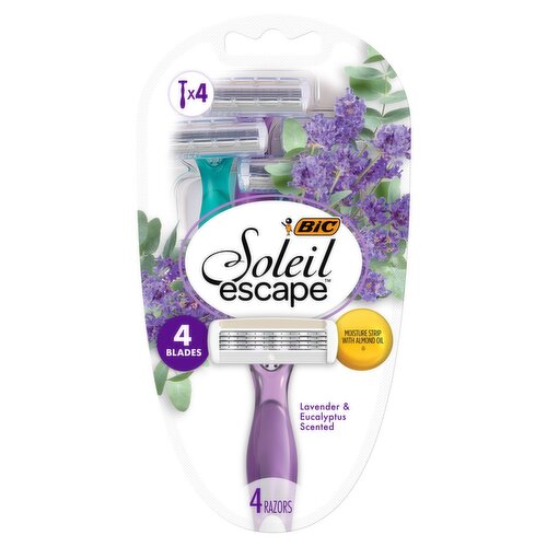 BIC Soleil Escape Lavender & Eucalyptus Scented Razors, 4 count