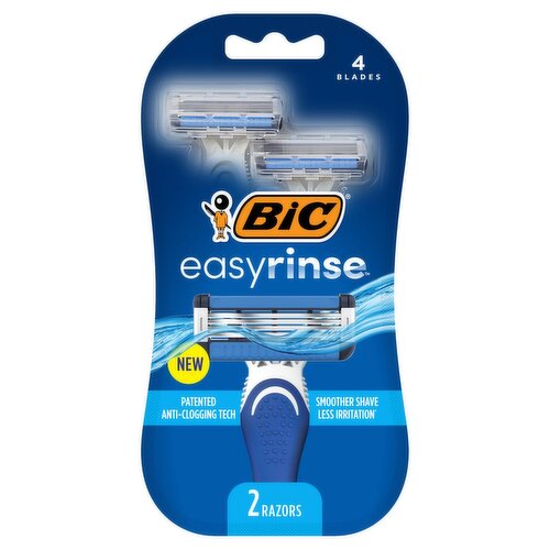 BIC Easyrinse 4 Blades Razors, 2 count