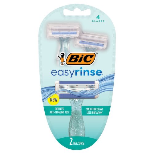 BIC Easyrinse 4 Blades Razors, 2 count