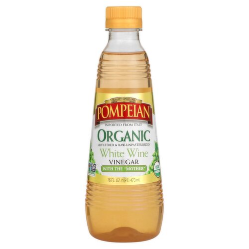 Pompeian Organic White Wine Vinegar, 16 fl oz