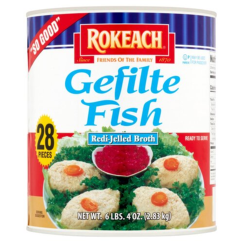 Rokeach Redi-Jelled Broth Gefilte Fish, 28 count, 6 lbs 4 oz