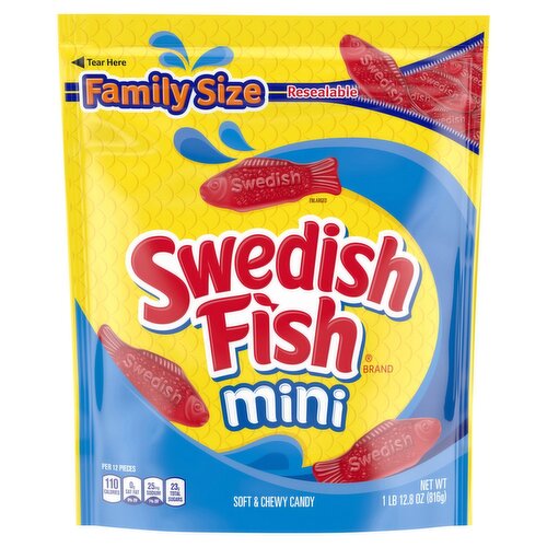 Swedish Fish Mini Soft & Chewy Candy Family Size, 1 lb 12.8 oz