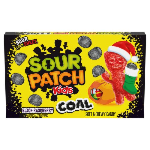 Sour Patch Kids Coal Black Raspberry Soft & Chewy Candy, 3.1 oz