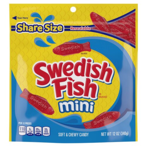 Swedish Fish Mini Soft & Chewy Candy, Share Size, 12 oz