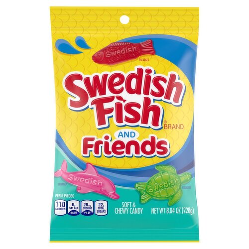 Swedish Fish Friends Soft & Chewy Candy, 8.04 oz