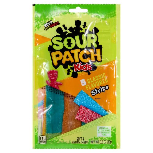 Sour Patch Kids Soft & Chewy Candy Strips, 5 count, 3.5 oz