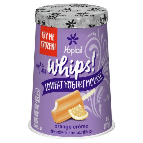 Yoplait Whips! Orange Crème Lowfat Yogurt Mousse, 4 oz