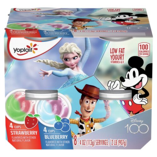 Yoplait Strawberry and Blueberry Low Fat Yogurt Value Pack, 4 oz, 8 count