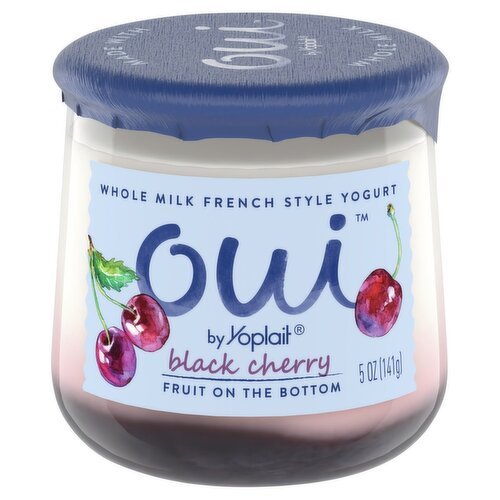 Oui by Yoplait Black Cherry Fruit on the Bottom Whole Milk French Style Yogurt, 5 oz