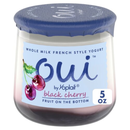 Oui by Yoplait Black Cherry Fruit on the Bottom Whole Milk French Style Yogurt, 5 oz