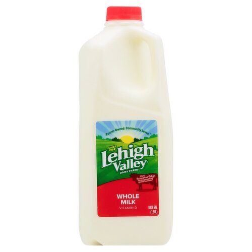 Lehigh Valley Dairy Farms Whole Milk, half gal