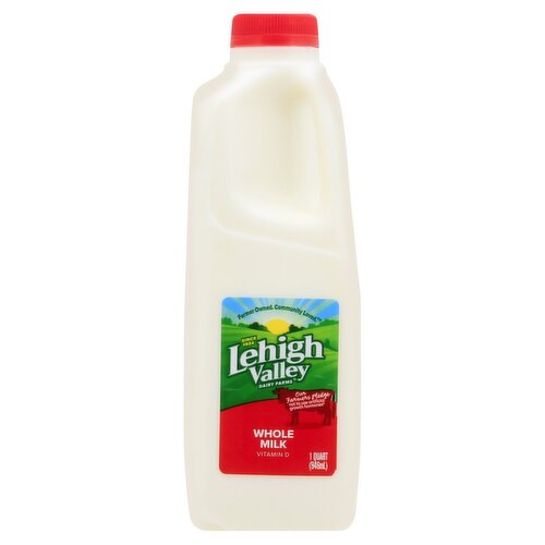 Lehigh Valley Dairy Farms Whole Milk, 1 quart