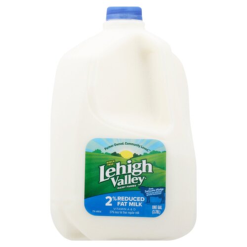 Lehigh Valley Dairy Farms 2% Reduced Fat Milk, one gal