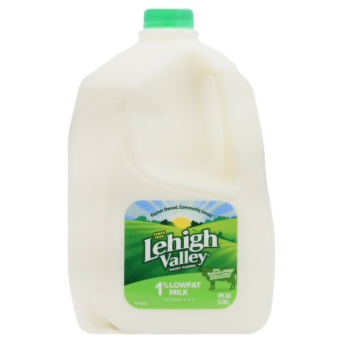 Lehigh Valley Dairy Farms 1% Lowfat Milk, one gal