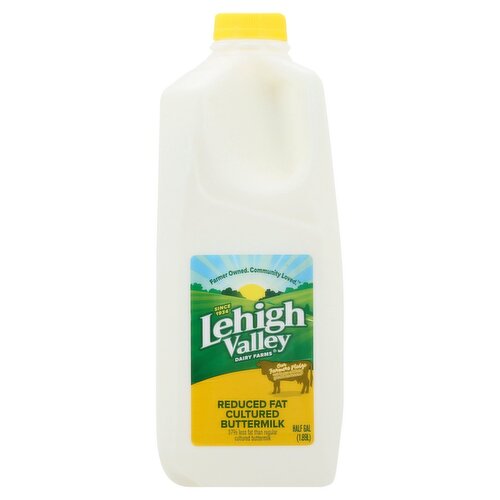 Lehigh Valley Dairy Farms Reduced Fat Cultured Buttermilk, half gal