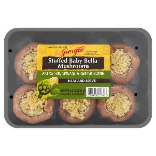 Giorgio Artichoke, Spinach & Cheese Blend Stuffed Baby Bella Mushrooms, 8.5 oz