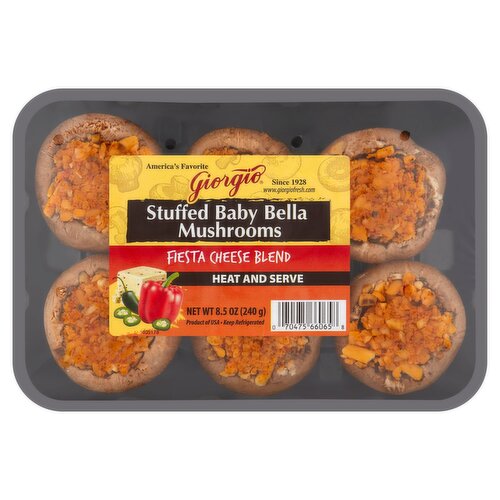 Giorgio Fiesta Cheese Blend Stuffed Baby Bella Mushrooms, 8.5 oz