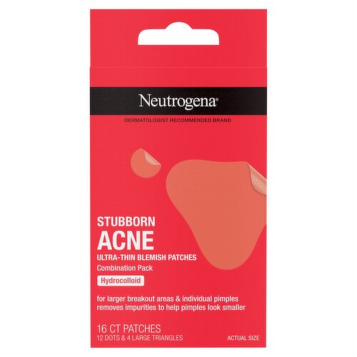 Neutrogena Stubborn Acne Ultra-Thin Blemish Patches Combination Pack, 16 count