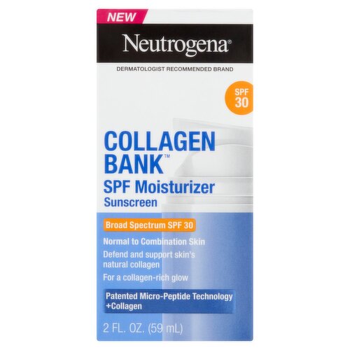 Neutrogena Collagen Bank Broad Spectrum Moisturizer Sunscreen, SPF 30, 2 fl oz