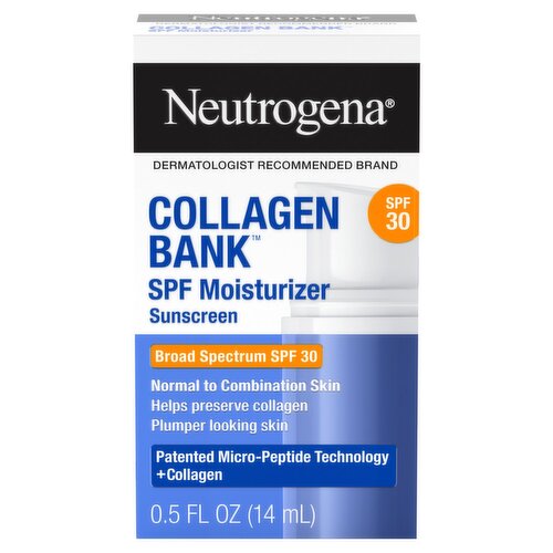 Neutrogena Collagen Bank Broad Spectrum Moisturizer Sunscreen, SPF 30, 0.5 fl oz