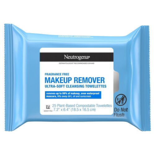 Neutrogena Fragrance Free Makeup Remover Ultra-Soft Cleansing Towelettes, 25 count