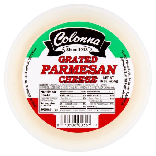 Colonna Grated Parmesan Cheese, 16 oz