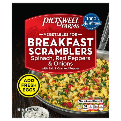 Pictsweet Farms Vegetables for Breakfast Scramblers Spinach, Red Pepper & Onion, 14 oz